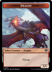 Saproling // Dragon (0021) Double-Sided Token [Commander Masters Tokens] | L.A. Mood Comics and Games