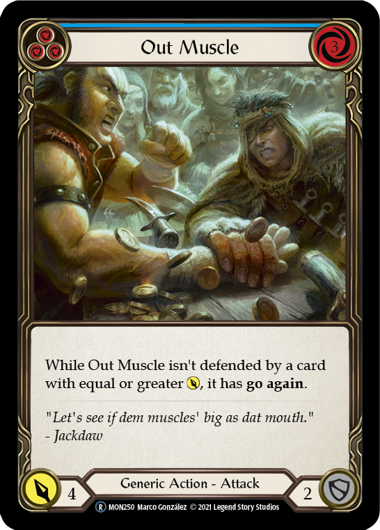 Out Muscle (Blue) [U-MON250-RF] (Monarch Unlimited)  Unlimited Rainbow Foil | L.A. Mood Comics and Games