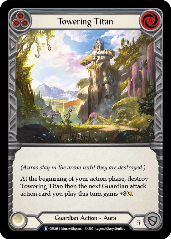 Towering Titan (Blue) [U-CRU031] (Crucible of War Unlimited)  Unlimited Rainbow Foil | L.A. Mood Comics and Games
