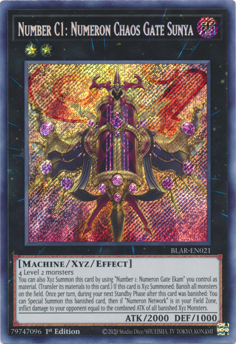 Number C1: Numeron Chaos Gate Sunya [BLAR-EN021] Secret Rare | L.A. Mood Comics and Games