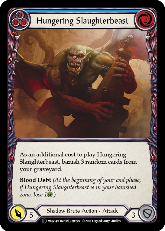 Hungering Slaughterbeast (Blue) [U-MON149-RF] (Monarch Unlimited)  Unlimited Rainbow Foil | L.A. Mood Comics and Games