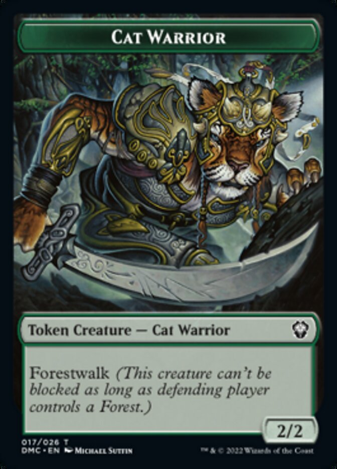 Saproling // Cat Warrior Double-Sided Token [Dominaria United Tokens] | L.A. Mood Comics and Games