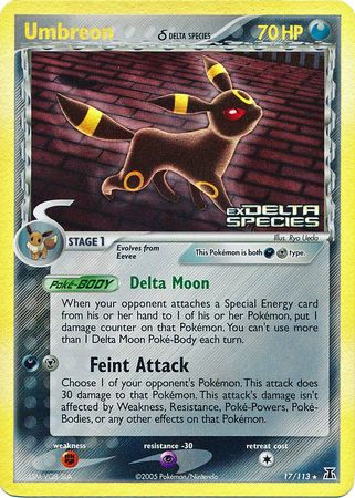 Umbreon (17/113) (Delta Species) (Stamped) [EX: Delta Species] | L.A. Mood Comics and Games