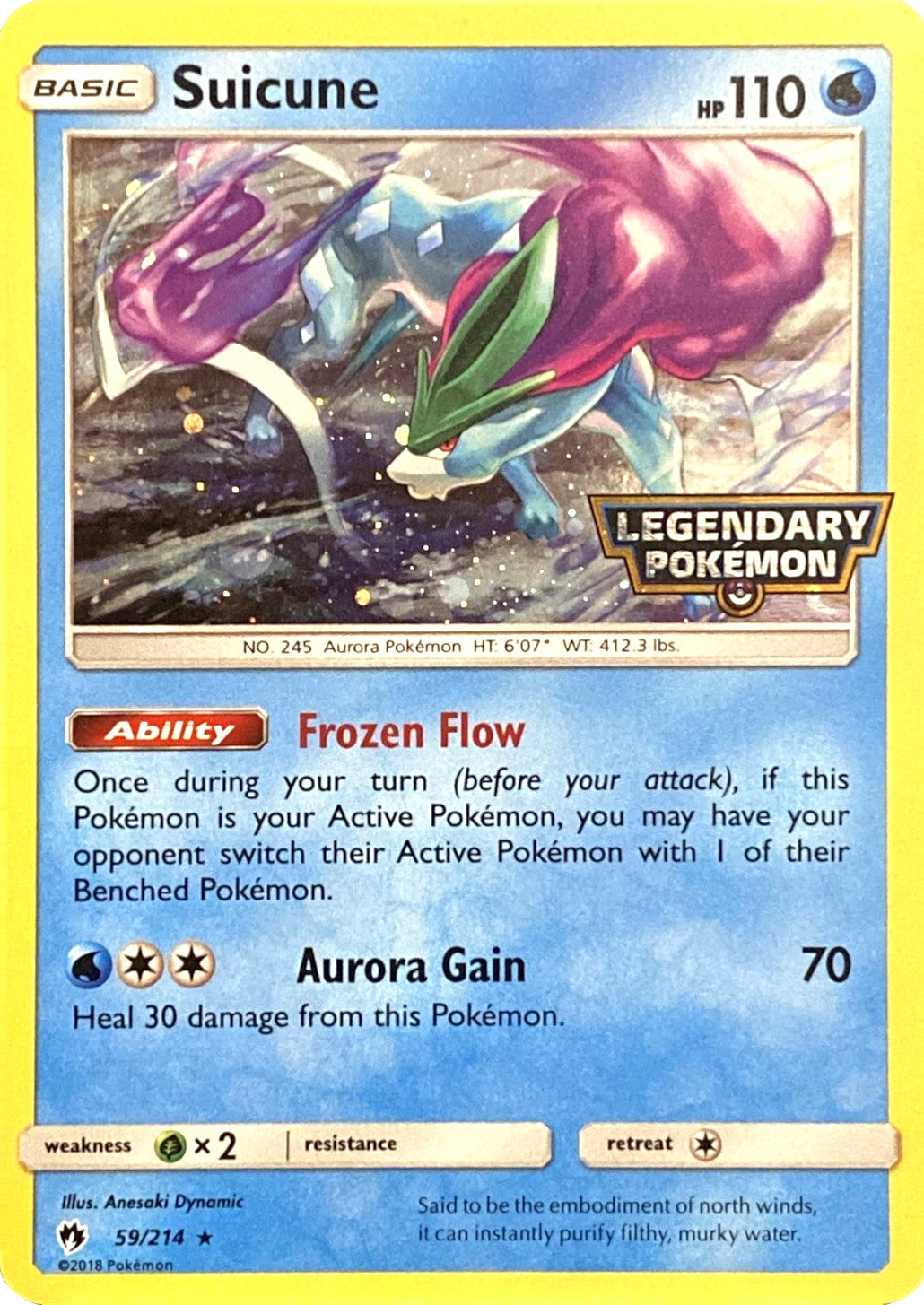 Suicune (59/214) (Legendary Pokemon Stamped) [Sun & Moon: Lost Thunder] | L.A. Mood Comics and Games