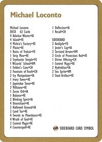 1996 Michael Loconto Decklist Card [World Championship Decks] | L.A. Mood Comics and Games