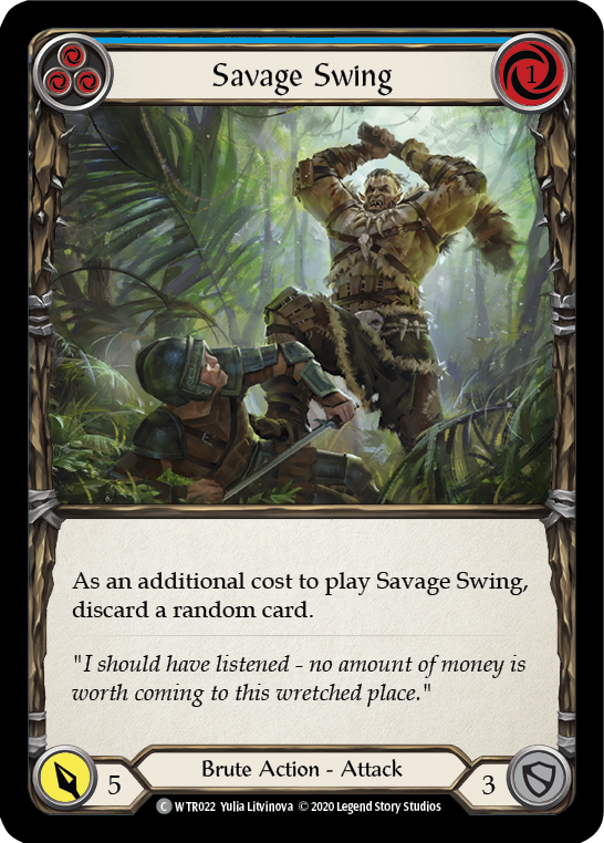 Savage Swing (Blue) [U-WTR022] (Welcome to Rathe Unlimited)  Unlimited Rainbow Foil | L.A. Mood Comics and Games