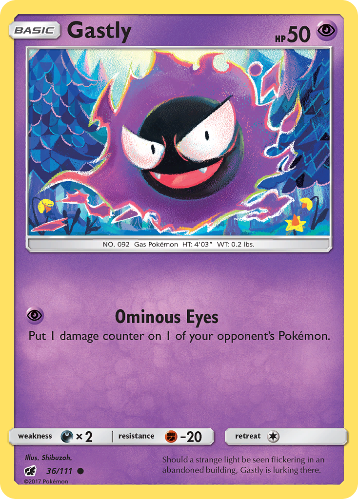 Gastly (36/111) [Sun & Moon: Crimson Invasion] | L.A. Mood Comics and Games