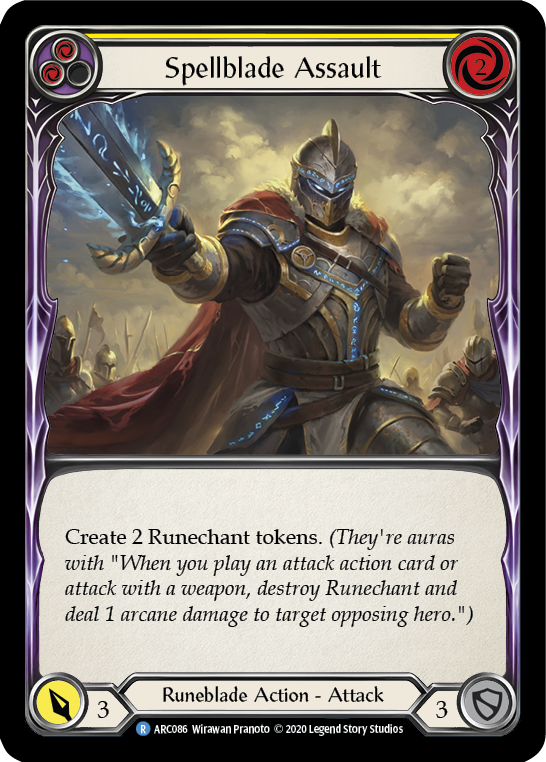 Spellblade Assault (Yellow) [U-ARC086] (Arcane Rising Unlimited)  Unlimited Rainbow Foil | L.A. Mood Comics and Games