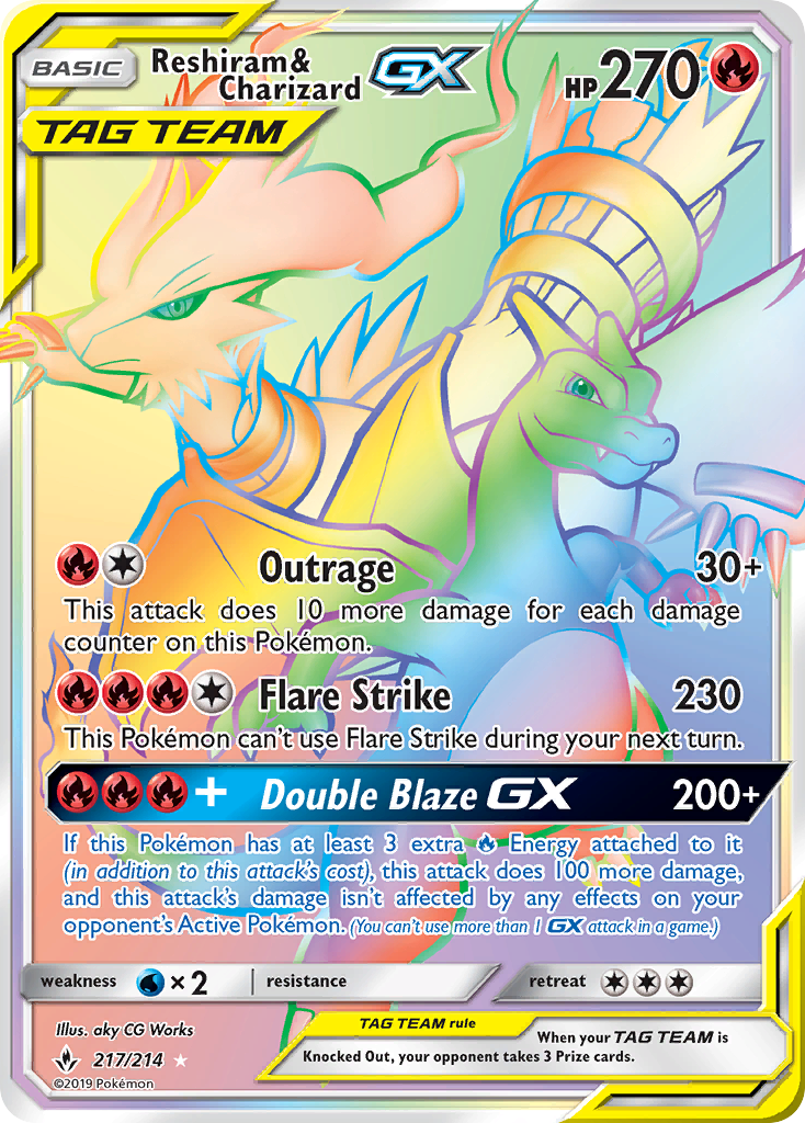 Reshiram & Charizard GX (217/214) [Sun & Moon: Unbroken Bonds] | L.A. Mood Comics and Games