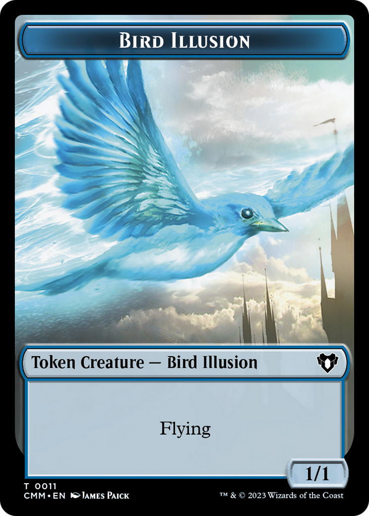 Bird // Bird Illusion Double-Sided Token [Commander Masters Tokens] | L.A. Mood Comics and Games