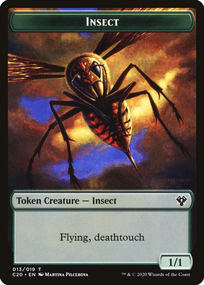 Spirit // Insect (013) Double-Sided Token [Commander 2020 Tokens] | L.A. Mood Comics and Games