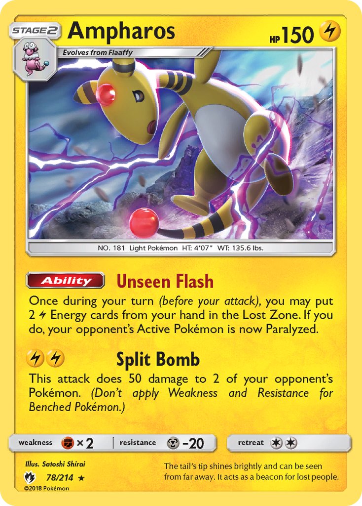 Ampharos (78/214) (Theme Deck Exclusive) [Sun & Moon: Lost Thunder] | L.A. Mood Comics and Games