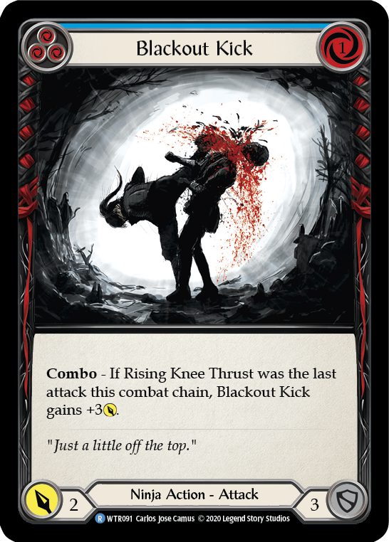 Blackout Kick (Blue) [U-WTR091] (Welcome to Rathe Unlimited)  Unlimited Rainbow Foil | L.A. Mood Comics and Games