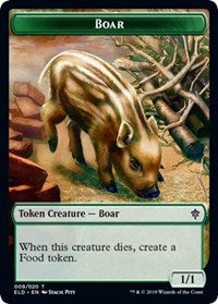 Boar // Food (15) Double-Sided Token [Throne of Eldraine Tokens] | L.A. Mood Comics and Games