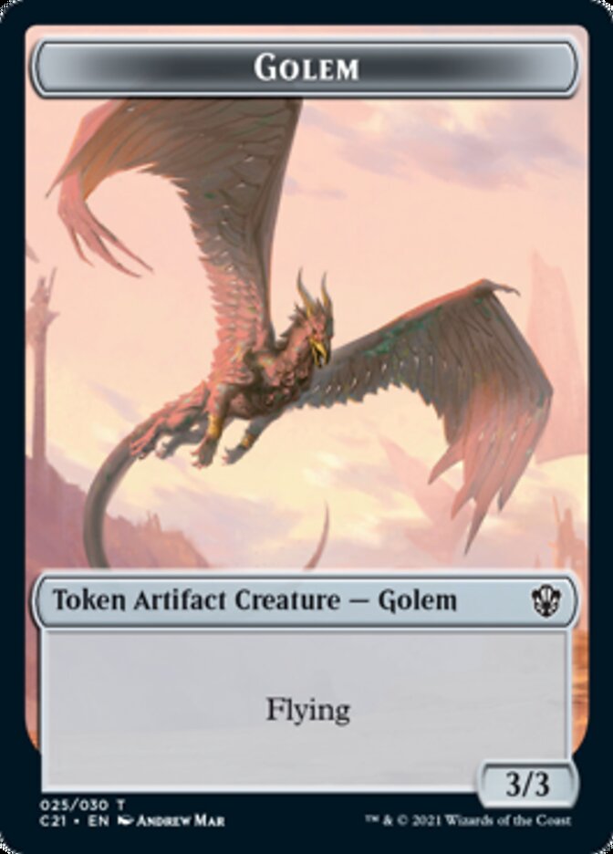 Golem (025) // Thopter Double-Sided Token [Commander 2021 Tokens] | L.A. Mood Comics and Games