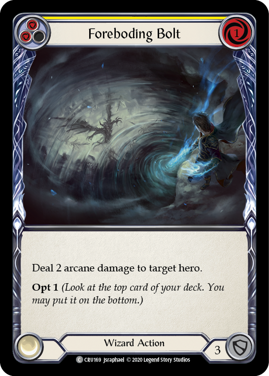 Foreboding Bolt (Yellow) [CRU169] (Crucible of War)  1st Edition Rainbow Foil | L.A. Mood Comics and Games
