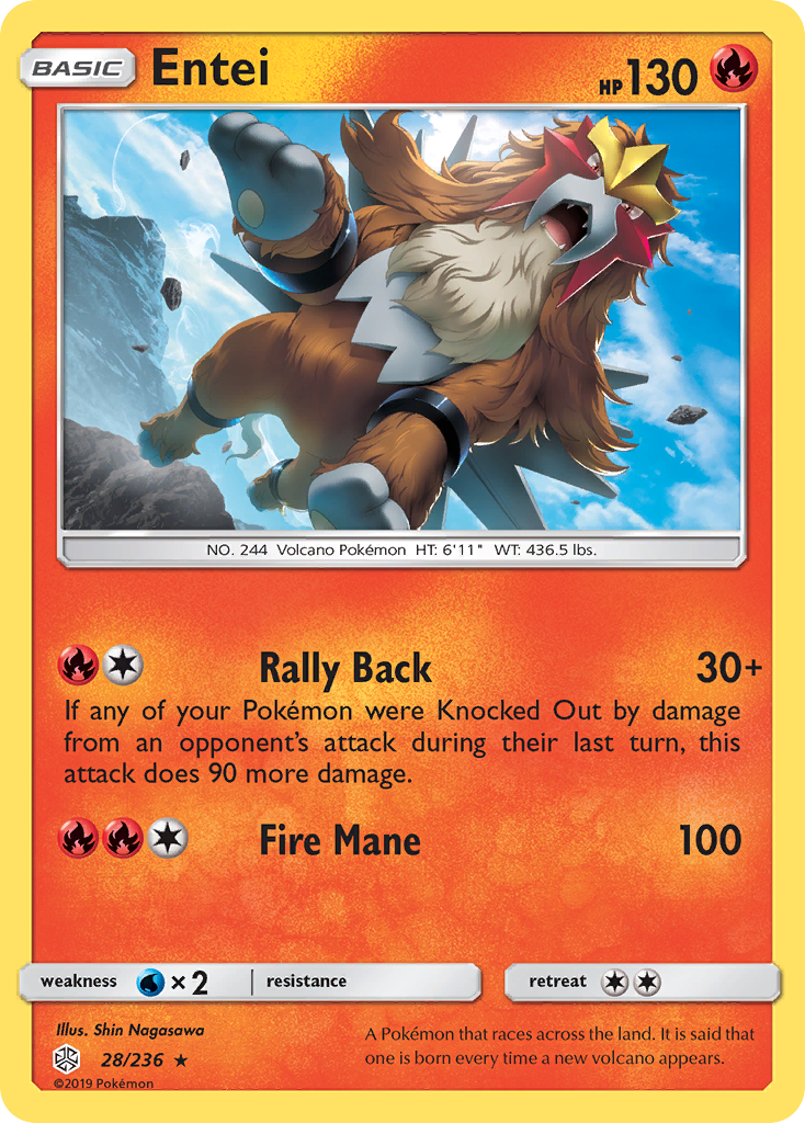 Entei (28/236) [Sun & Moon: Cosmic Eclipse] | L.A. Mood Comics and Games