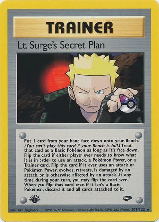 Lt. Surge's Secret Plan (107/132) [Gym Challenge 1st Edition] | L.A. Mood Comics and Games