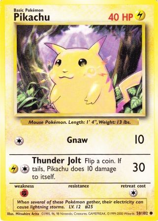 Pikachu (58/102) (Jumbo Card) [Base Set Unlimited] | L.A. Mood Comics and Games