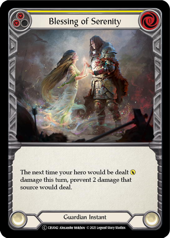 Blessing of Serenity (Yellow) [U-CRU042] (Crucible of War Unlimited)  Unlimited Rainbow Foil | L.A. Mood Comics and Games