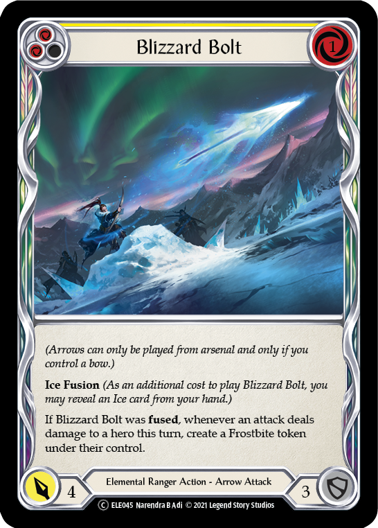 Blizzard Bolt (Yellow) [U-ELE045] (Tales of Aria Unlimited)  Unlimited Rainbow Foil | L.A. Mood Comics and Games