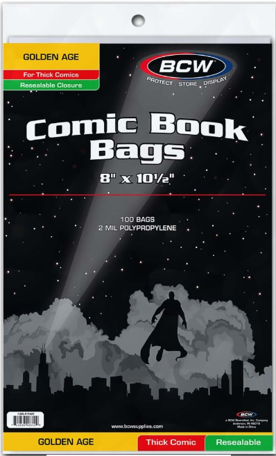 Resealable Golden Comic Bags - Thick | L.A. Mood Comics and Games