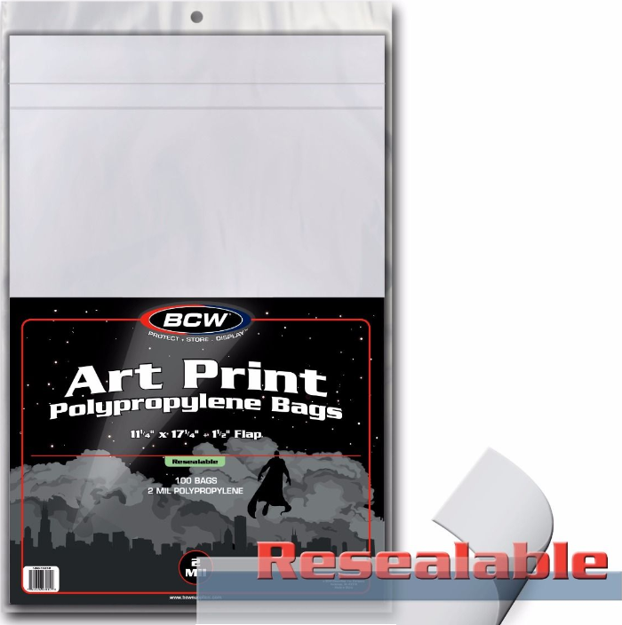 Resealable 11x17 Art Print Bags | L.A. Mood Comics and Games