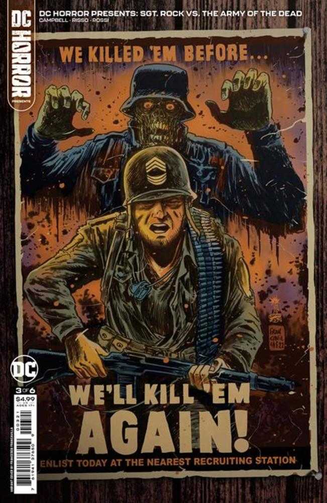 DC Horror Presents Sgt Rock vs The Army Of The Dead #3 (Of 6) Cover B Francesco Francavilla Card Stock Variant (Mature) | L.A. Mood Comics and Games