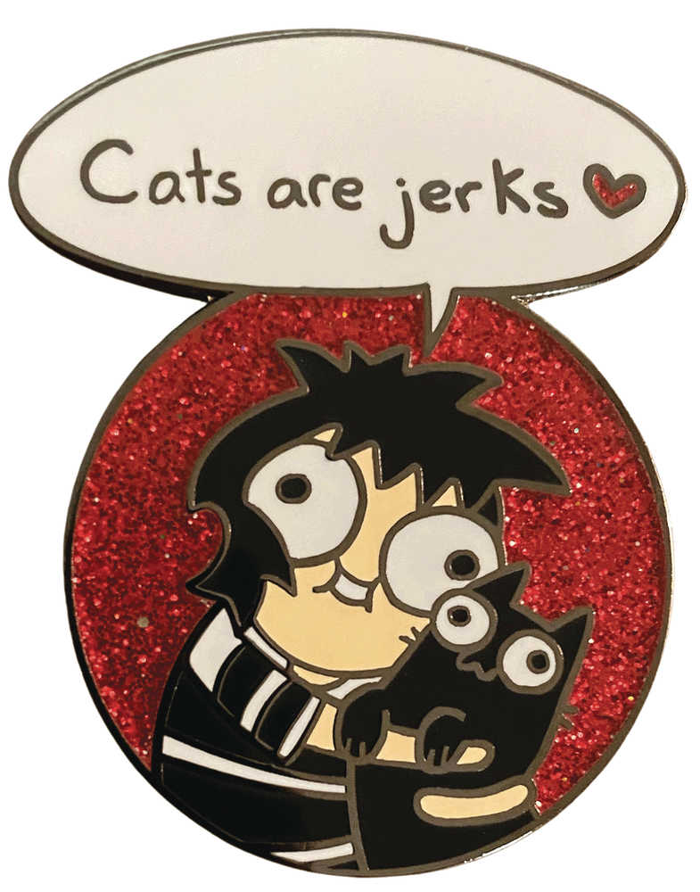 Sarahs Scribbles Cats Are Jerks Heart Pin | L.A. Mood Comics and Games
