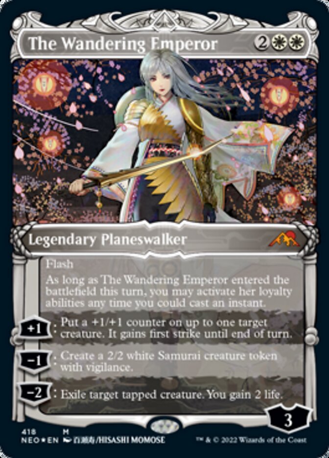 The Wandering Emperor (Showcase) (Foil Etched) [Kamigawa: Neon Dynasty] | L.A. Mood Comics and Games