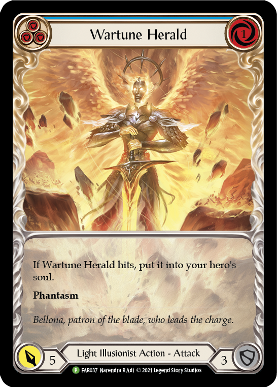 Wartune Herald (Blue Extended Art) [FAB037] (Promo)  Rainbow Foil | L.A. Mood Comics and Games