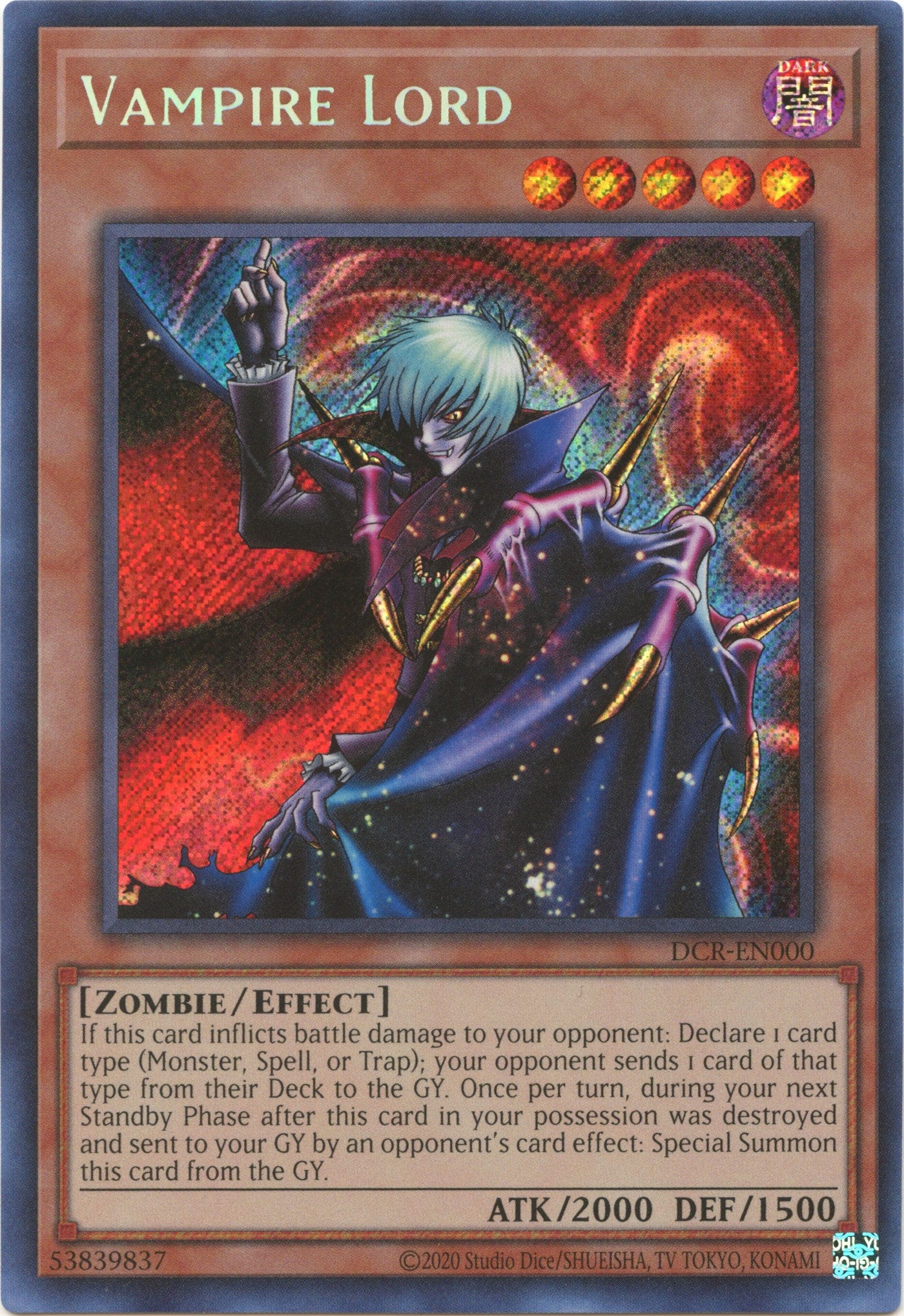 Vampire Lord (25th Anniversary) [DCR-EN000] Secret Rare | L.A. Mood Comics and Games