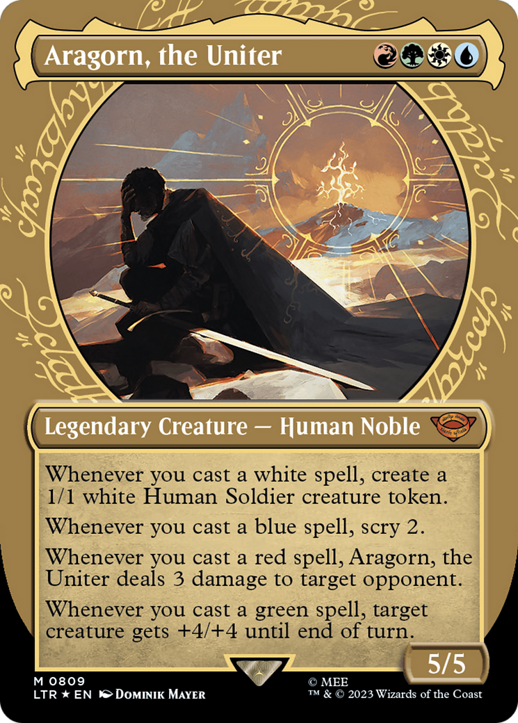 Aragorn, the Uniter (Showcase) (Surge Foil) [The Lord of the Rings: Tales of Middle-Earth] | L.A. Mood Comics and Games