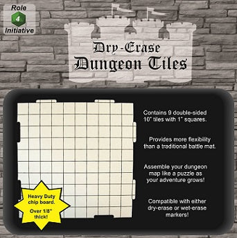 DRY ERASE DUNGEON TILES-(9) 10" INTERLOCKING TILES | L.A. Mood Comics and Games