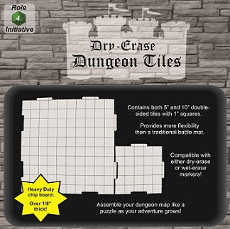 DRY ERASE DUNGEON TILES-(5) 10" &(16) 5" INTERLOCK | L.A. Mood Comics and Games