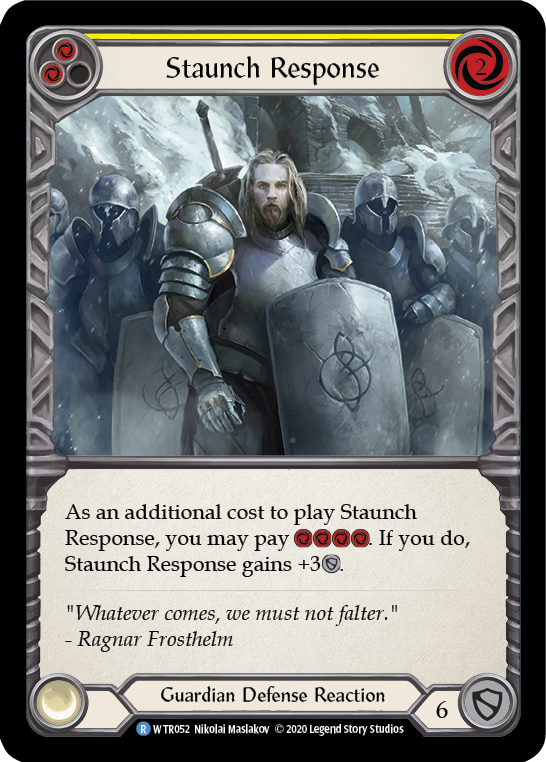 Staunch Response (Yellow) [U-WTR052] (Welcome to Rathe Unlimited)  Unlimited Rainbow Foil | L.A. Mood Comics and Games
