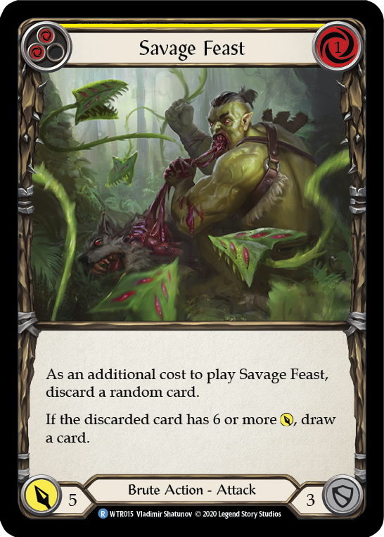 Savage Feast (Yellow) [U-WTR015] (Welcome to Rathe Unlimited)  Unlimited Rainbow Foil | L.A. Mood Comics and Games