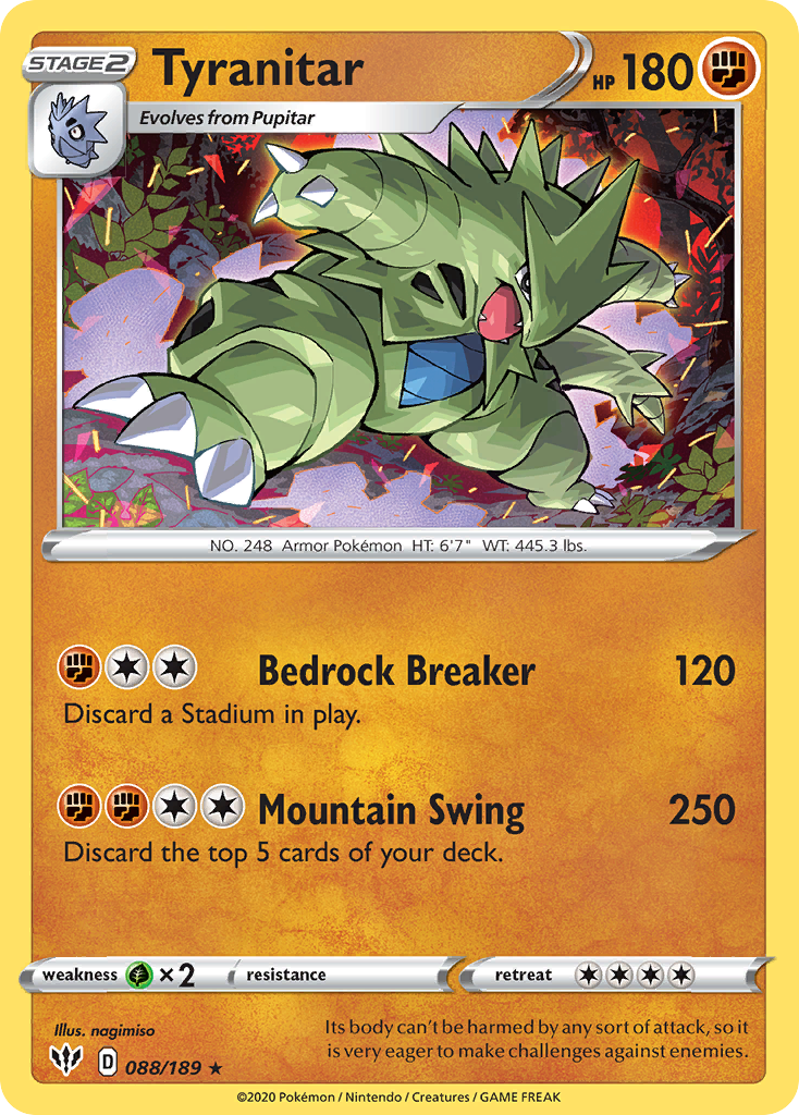 Tyranitar (088/189) [Sword & Shield: Darkness Ablaze] | L.A. Mood Comics and Games