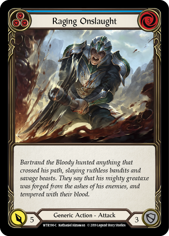 Raging Onslaught (Blue) [WTR190-C] (Welcome to Rathe)  Alpha Print Rainbow Foil | L.A. Mood Comics and Games