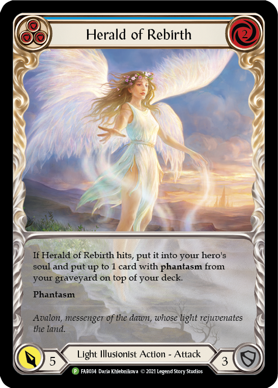 Herald of Rebirth (Blue) [FAB034] (Promo)  Rainbow Foil | L.A. Mood Comics and Games