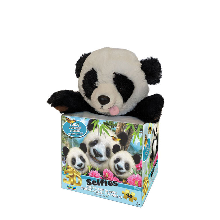 Prime 3D: Howard Robinson Panda Selfie Puzzle with Plush - 48 pieces | L.A. Mood Comics and Games