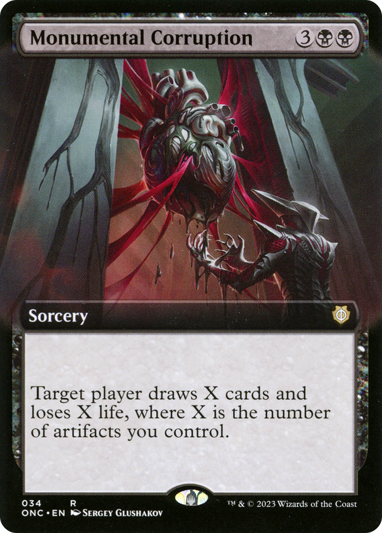 Monumental Corruption (Extended Art) [Phyrexia: All Will Be One Commander] | L.A. Mood Comics and Games