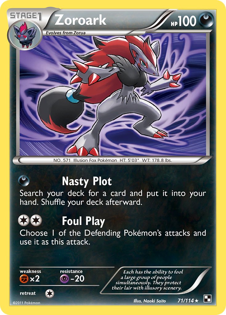 Zoroark (71/114) (Cracked Ice Holo) (Blister Exclusive) [Black & White: Base Set] | L.A. Mood Comics and Games