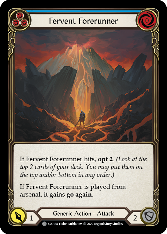 Fervent Forerunner (Blue) [U-ARC184] (Arcane Rising Unlimited)  Unlimited Rainbow Foil | L.A. Mood Comics and Games