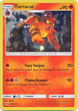 Torracat (25/149) (Cosmos Holo) [Sun & Moon: Base Set] | L.A. Mood Comics and Games