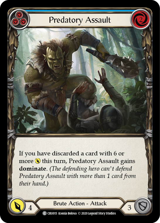 Predatory Assault (Blue) [CRU015] (Crucible of War)  1st Edition Normal | L.A. Mood Comics and Games