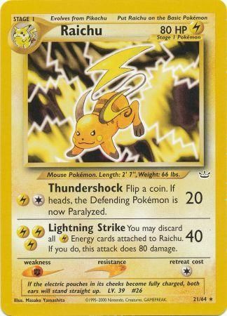 Raichu (21/64) [Neo Revelation Unlimited] | L.A. Mood Comics and Games