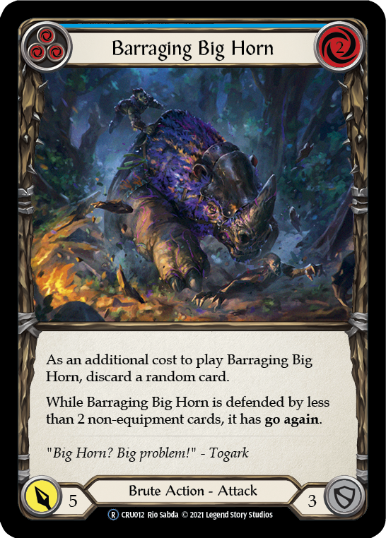 Barraging Big Horn (Blue) [U-CRU012] (Crucible of War Unlimited)  Unlimited Normal | L.A. Mood Comics and Games