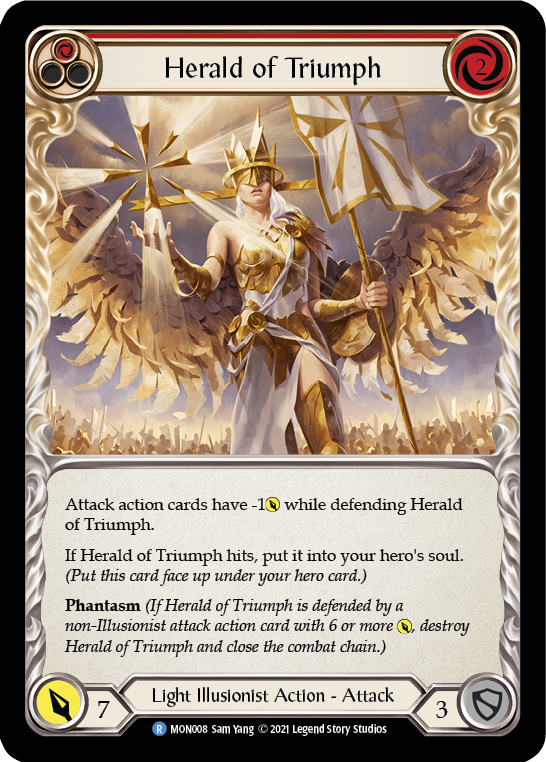 Herald of Triumph (Red) [MON008-RF] (Monarch)  1st Edition Rainbow Foil | L.A. Mood Comics and Games