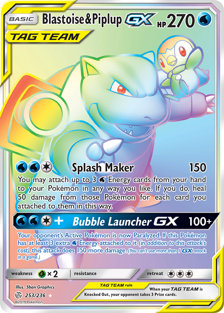 Blastoise & Piplup GX (253/236) [Sun & Moon: Cosmic Eclipse] | L.A. Mood Comics and Games